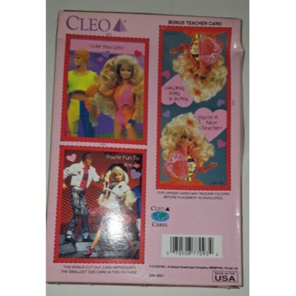Vtg Barbie Valentines Day Cards 80s 90s 32 Cards Cleo - Picture 3 of 5